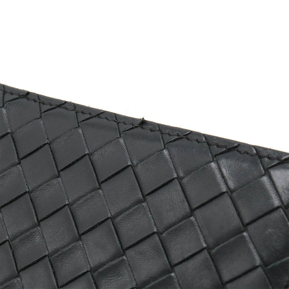Bottega Veneta Intrecciato Leather Money Clip Bifold Wallet Black - Picture 4 of 8